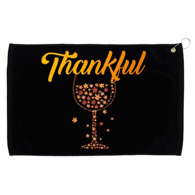 Thankful Pumpkin Wine, Thankful Grateful Blessed Autumn Fall 2022 Grommeted Golf Towel