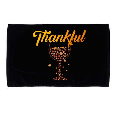 Thankful Pumpkin Wine, Thankful Grateful Blessed Autumn Fall 2022 Microfiber Hand Towel