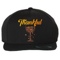Thankful Pumpkin Wine, Thankful Grateful Blessed Autumn Fall 2022 Wool Snapback Cap
