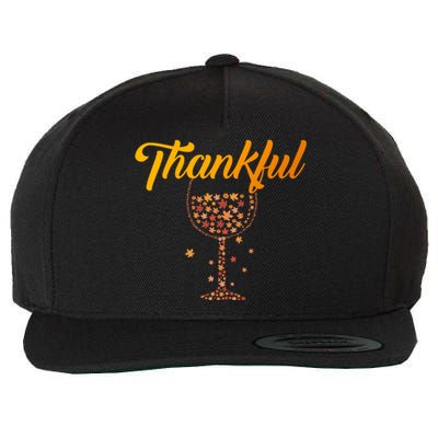 Thankful Pumpkin Wine, Thankful Grateful Blessed Autumn Fall 2022 Wool Snapback Cap