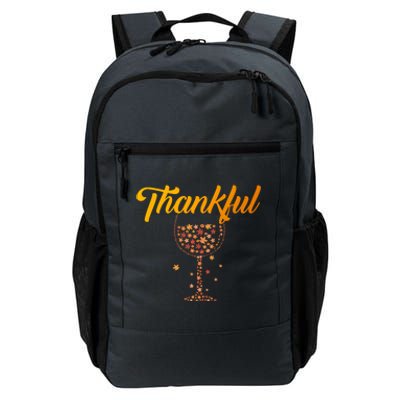 Thankful Pumpkin Wine, Thankful Grateful Blessed Autumn Fall 2022 Daily Commute Backpack