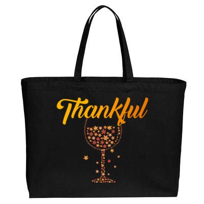 Thankful Pumpkin Wine, Thankful Grateful Blessed Autumn Fall 2022 Cotton Canvas Jumbo Tote