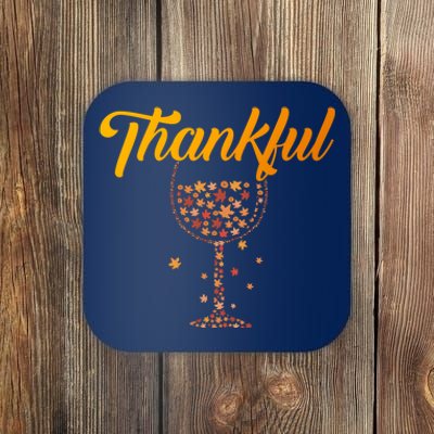 Thankful Pumpkin Wine, Thankful Grateful Blessed Autumn Fall 2022 Coaster