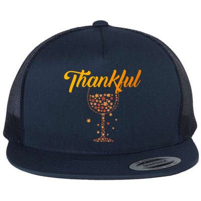 Thankful Pumpkin Wine, Thankful Grateful Blessed Autumn Fall 2022 Flat Bill Trucker Hat