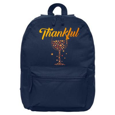 Thankful Pumpkin Wine, Thankful Grateful Blessed Autumn Fall 2022 16 in Basic Backpack