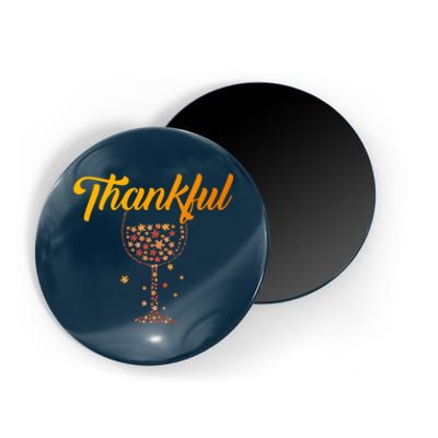 Thankful Pumpkin Wine, Thankful Grateful Blessed Autumn Fall 2022 Magnet