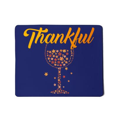 Thankful Pumpkin Wine, Thankful Grateful Blessed Autumn Fall 2022 Mousepad