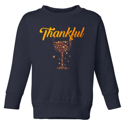 Thankful Pumpkin Wine, Thankful Grateful Blessed Autumn Fall 2022 Toddler Sweatshirt