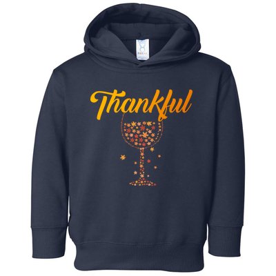 Thankful Pumpkin Wine, Thankful Grateful Blessed Autumn Fall 2022 Toddler Hoodie