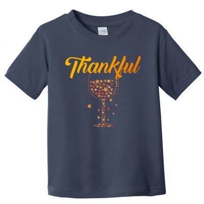 Thankful Pumpkin Wine, Thankful Grateful Blessed Autumn Fall 2022 Toddler T-Shirt