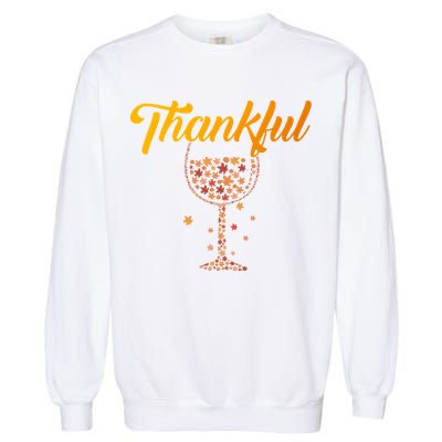 Thankful Pumpkin Wine, Thankful Grateful Blessed Autumn Fall 2022 Garment-Dyed Sweatshirt