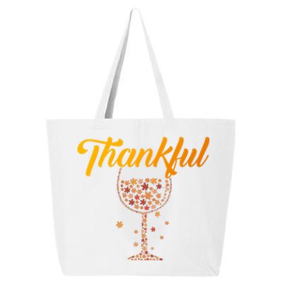 Thankful Pumpkin Wine, Thankful Grateful Blessed Autumn Fall 2022 25L Jumbo Tote