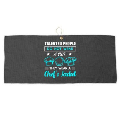 Talented People Wear A Chef Jacket Sous Chef Gift Large Microfiber Waffle Golf Towel