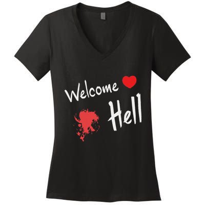 Touhou Project Welcome Hell Gensokyo Relaxed Women's V-Neck T-Shirt