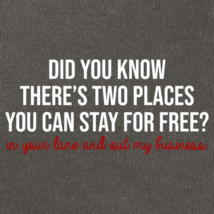 Two Places You Can Stay For Free In Your Lane And Out My Business Cotton Canvas Backpack