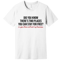 Two Places You Can Stay For Free In Your Lane And Out My Business Premium T-Shirt