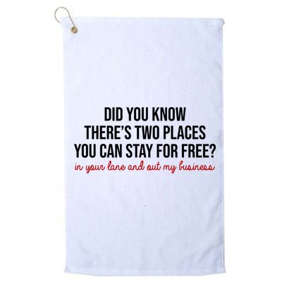 Two Places You Can Stay For Free In Your Lane And Out My Business Golf Towel