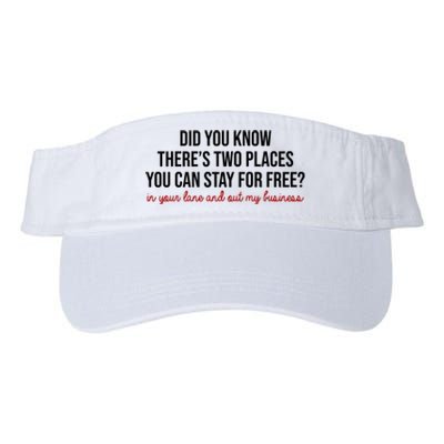 Two Places You Can Stay For Free In Your Lane And Out My Business Valucap Bio-Washed Visor