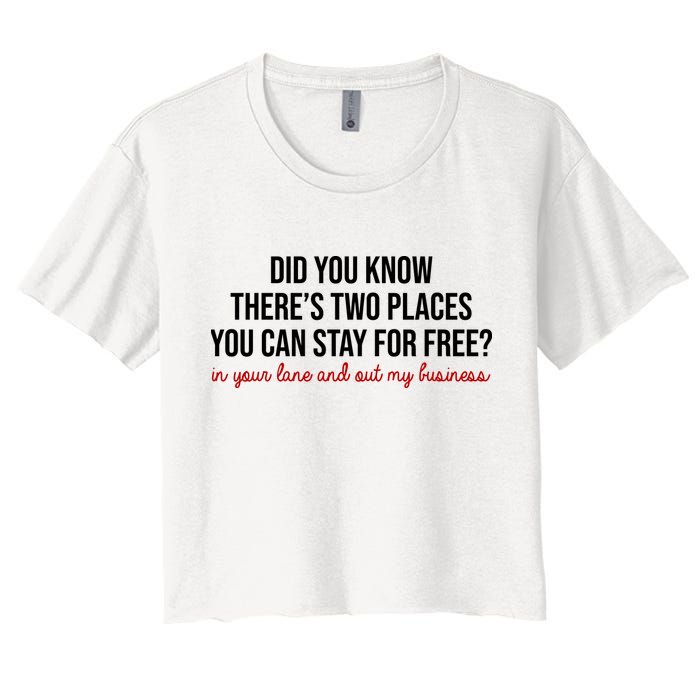 Two Places You Can Stay For Free In Your Lane And Out My Business Crop Top