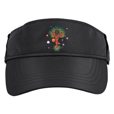 Tree Planets Yoga Meditation Spiritual Esoteric Mystery Fan Adult Drive Performance Visor