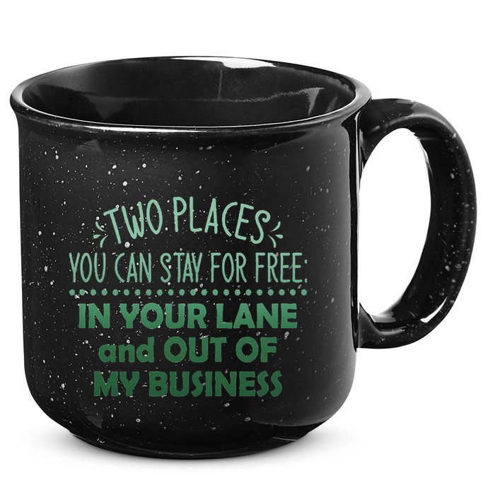 Two Places You Can Stay For Free In Your Lane And Business 15oz Campfire Ceramic Mug