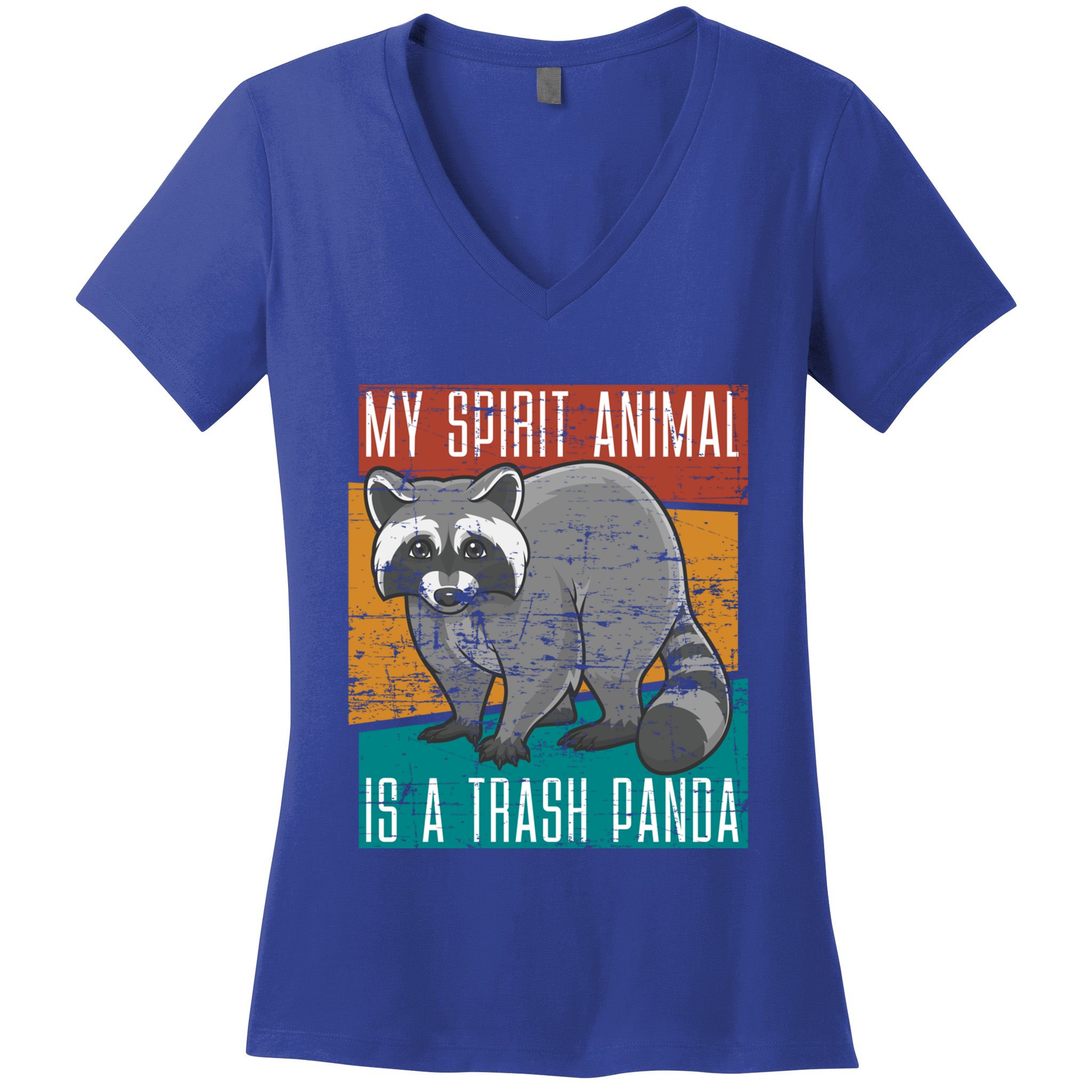 Trash Panda Zoo Keeper Gift Spirit Animal Racoon Cool Gift Women's V-Neck T-Shirt