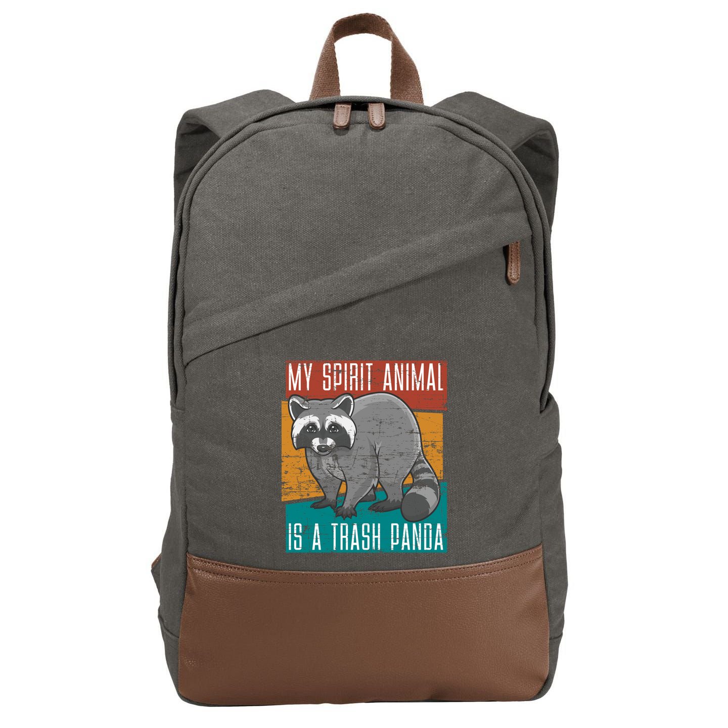 Trash Panda Zoo Keeper Gift Spirit Animal Racoon Cool Gift Cotton Canvas Backpack