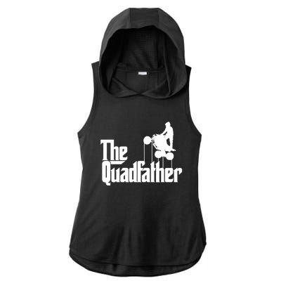 The Quadfather ATV Four Wheeler Quad Bike Gift Ladies PosiCharge Tri-Blend Wicking Draft Hoodie Tank