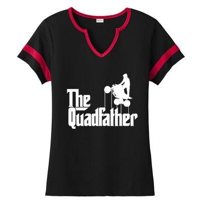 The Quadfather ATV Four Wheeler Quad Bike Gift Ladies Halftime Notch Neck Tee