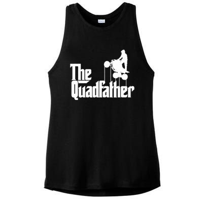 The Quadfather ATV Four Wheeler Quad Bike Gift Ladies PosiCharge Tri-Blend Wicking Tank