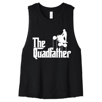 The Quadfather ATV Four Wheeler Quad Bike Gift Women's Racerback Cropped Tank