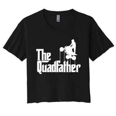 The Quadfather ATV Four Wheeler Quad Bike Gift Women's Crop Top Tee