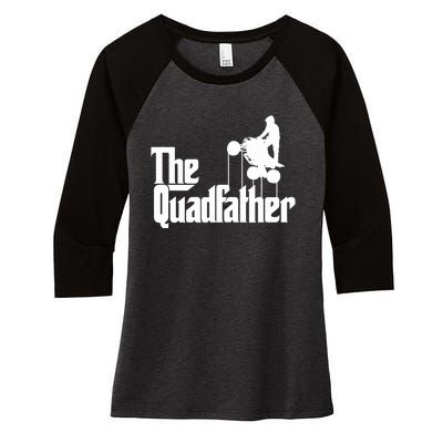 The Quadfather ATV Four Wheeler Quad Bike Gift Women's Tri-Blend 3/4-Sleeve Raglan Shirt