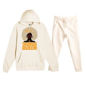 Taurus Queen Black Woman Afro Natural Hair African American Premium Hooded Sweatsuit Set