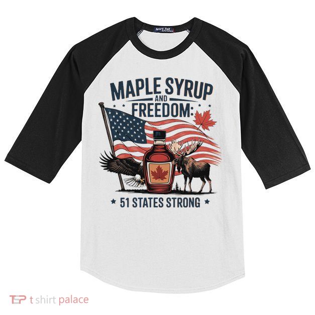 Trump Q Canada 51st State Of Usa Kids Colorblock Raglan Jersey
