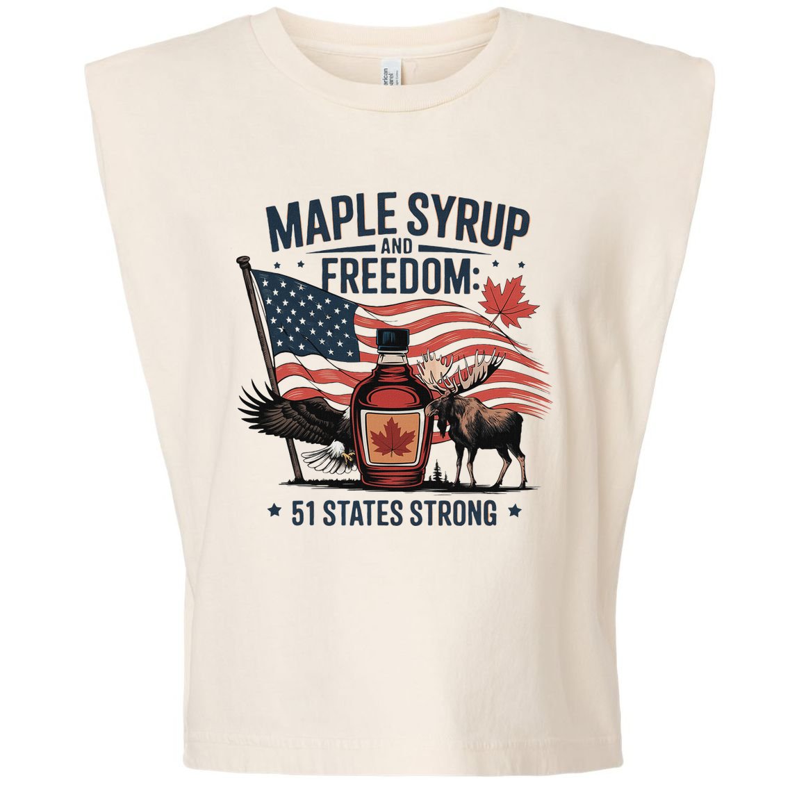 Trump Q Canada 51st State Of Usa Garment-Dyed Women's Muscle Tee