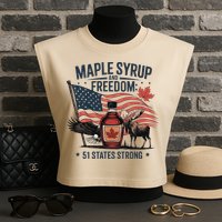 Trump Q Canada 51st State Of Usa Garment-Dyed Women's Muscle Tee