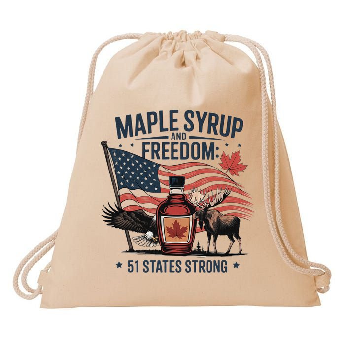 Trump Q Canada 51st State Of Usa Drawstring Bag