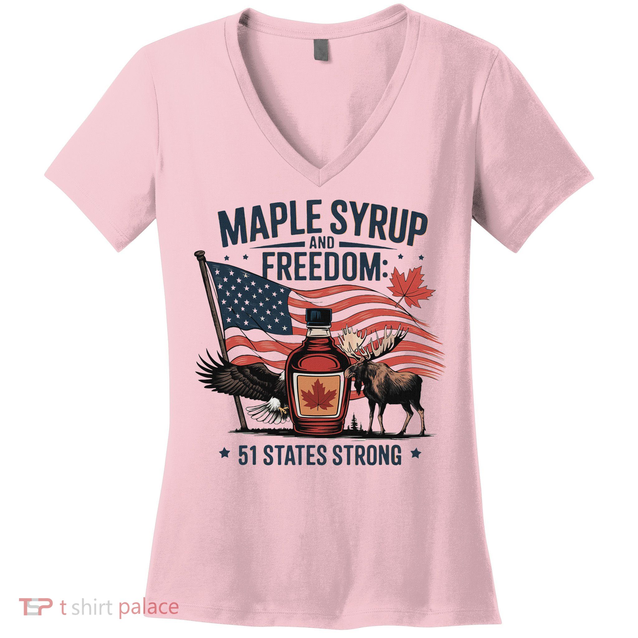 Trump Q Canada 51st State Of Usa Women's V-Neck T-Shirt