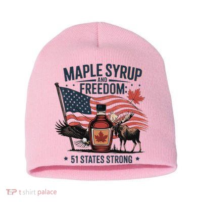 Trump Q Canada 51st State Of Usa Short Acrylic Beanie