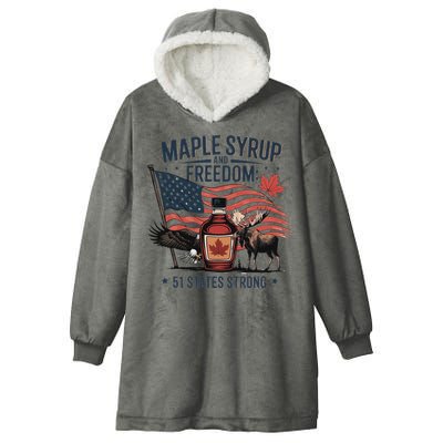 Trump Q Canada 51st State Of Usa Hooded Wearable Blanket