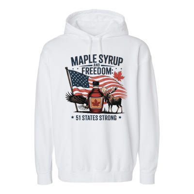 Trump Q Canada 51st State Of Usa Garment-Dyed Fleece Hoodie