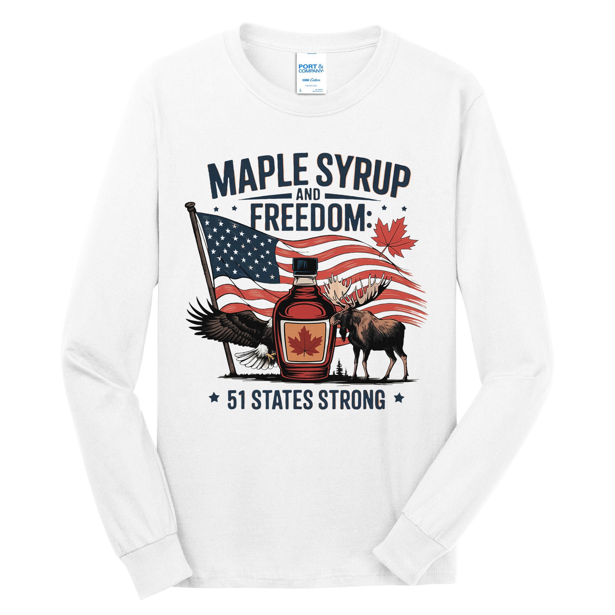 Trump Q Canada 51st State Of Usa Tall Long Sleeve T-Shirt