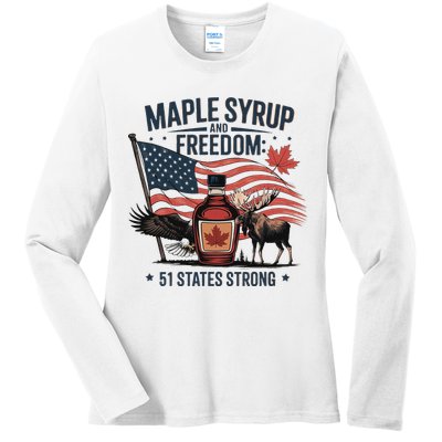 Trump Q Canada 51st State Of Usa Ladies Long Sleeve Shirt