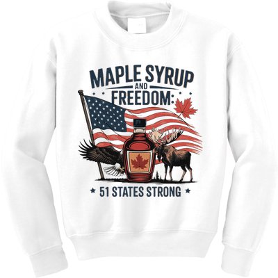 Trump Q Canada 51st State Of Usa Kids Sweatshirt