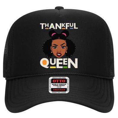 Thankful Queen Christian Black Woman Melanin Sista High Crown Mesh Back Trucker Hat