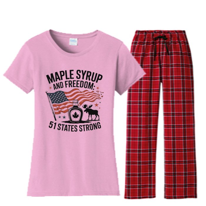 Trump Quote Canada 51st State Of Usa Women's Flannel Pajama Set