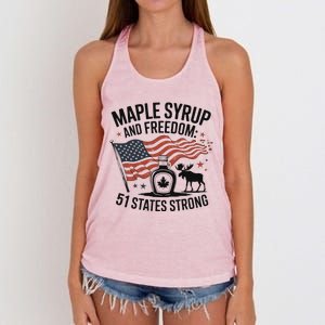 Trump Quote Canada 51st State Of Usa Women's Knotted Racerback Tank