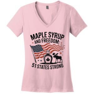 Trump Quote Canada 51st State Of Usa Women's V-Neck T-Shirt