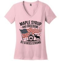 Trump Quote Canada 51st State Of Usa Women's V-Neck T-Shirt